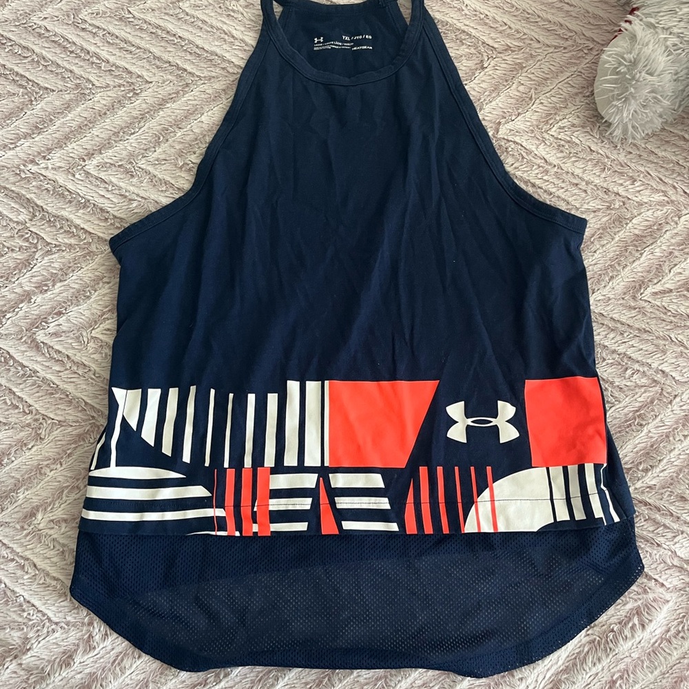 Under Armour Blue Graphic Sleeveless Tank Top
